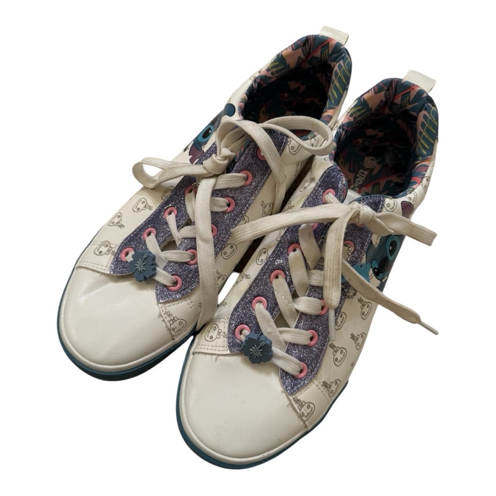 DISNEY Women's Size 10 Disney Stitch Low Top Lace Up Sneaker Shoe